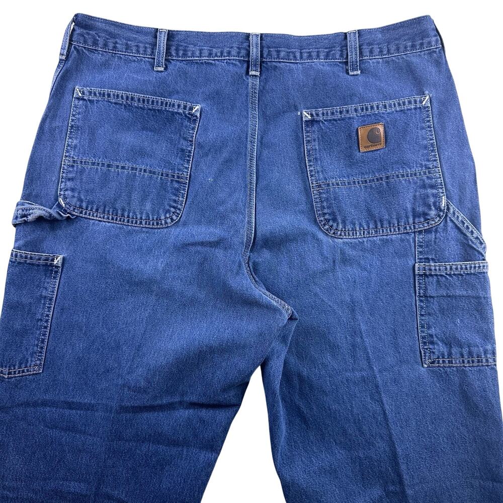 Carhartt Men's Carpenter Original Dungaree Loose Fit Blue Jeans 38x31 Distressed